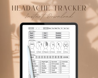 Headache Tracker Instant Download | Migraine Logger | A4, A5, US Letter