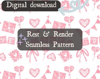 Pink Valentine Seamless Pattern | Love Hearts Digital Paper | Cozy Valentine Background | Scrapbook & Fabric Design | Instant Download