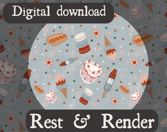 Sweet Independence | Fourth of July Seamless PNG | Patriotic Pattern | Red White & Blue Digital Download | 300 DPI Sublimation File