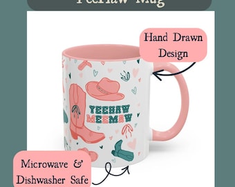 Yeehaw Meemaw Coffee Mug: Rustic Western Cowgirl Grandma Gift