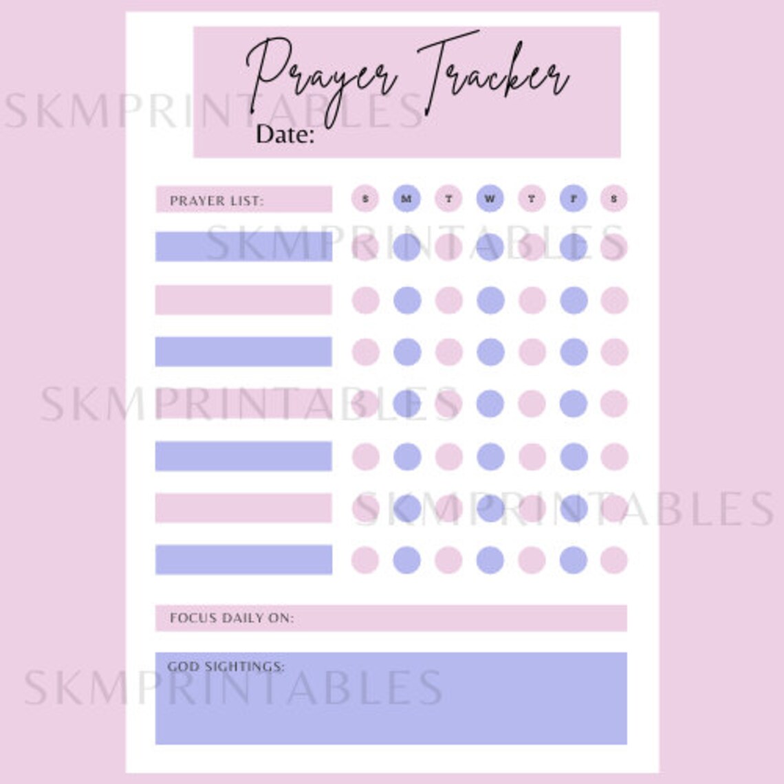 Christian Habit Tracker Printables / Faith Habit Trackers / Grow Closer to God With These