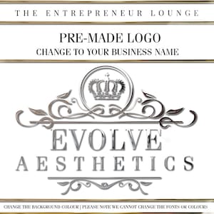 Silver Beauty Logo, Silver  Chrome Logo, pre made Logo, Silver logo, beauty logo, glitter logo, gold logo