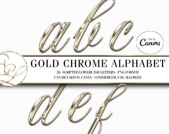 Gold chrome alphabet | gold text | gold clipart | metallic alphabet | chrome alphabet | gold clipart | gold letters | metallic letters