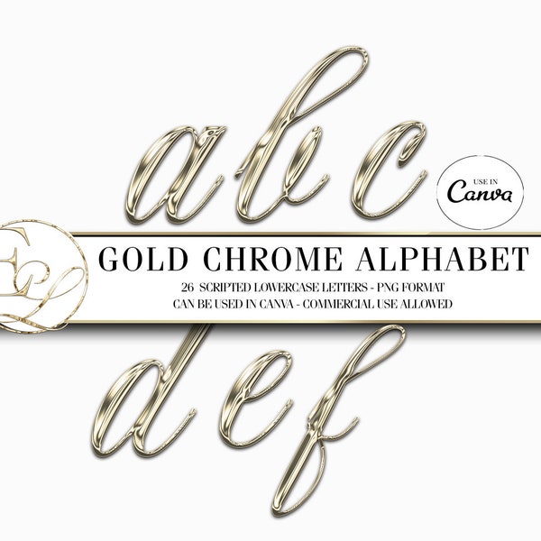 Gold chrome alphabet | gold text | gold clipart | metallic alphabet | chrome alphabet | gold clipart | gold letters | metallic letters