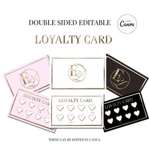 Cartão de fidelidade Gold Chrome | Cartão de fidelidade Gold | Cartão de fidelidade Canva | Cartão de fidelidade editável | Modelo Canva | Cartão de fidelidade Beauty