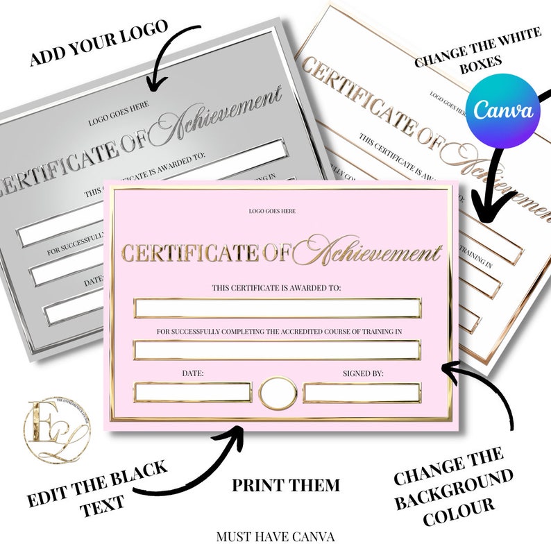 Gold Chrome Certificate | Gold Certificate | Certificate of Achievement ...