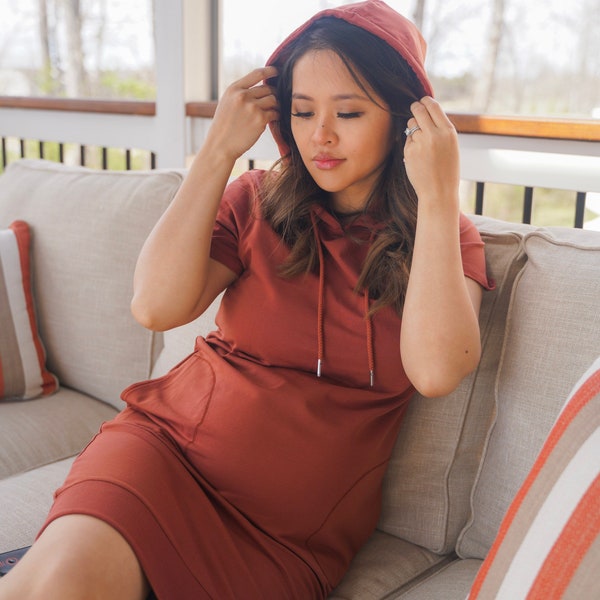 Hoodie Maternity Dress/ Pregnant Hoodie/ Pregnant fashion/ Maternity Dress/ Plus Size Maternity/ Plus size Pregnant Clothes