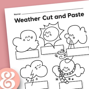 Weather Cut and Paste • Hands-on Gluing Activity Printable K-2+