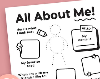 All About Me • A Fun Getting To Know You Printable K-3+