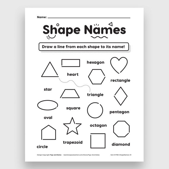 Pin by Jess A. on Inglés  Geometric shapes names, Shapes worksheets, Shapes