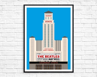 Gaumont State Theatre Kilburn Beatles Art Deco Giclee print