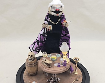 Mummified real uromastyx lizard taxidermy animal fortune teller witch rat snake miniature diorama