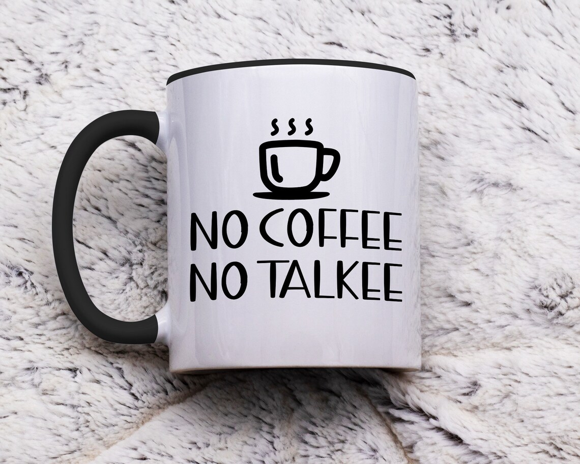 No Coffee No Talkies premium twotoned coffee mug teacup. Etsy