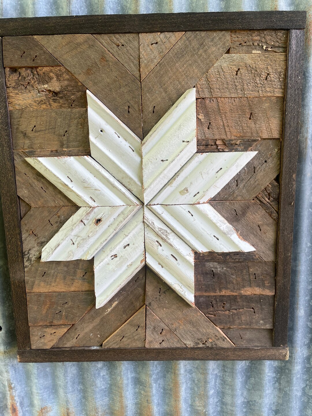Picture of Reclaimed Wood Wall Decor/ Reclaimed Wood/ Geometric Wall Art/ Rustic ...