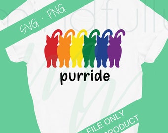 Pride Graphic, Purride PNG, Cat Lover Pride Design, Sublimation, LGBTQ+ Svg, Cats, Purride png, Pride Month, Cat Designs