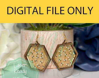 Honeycomb Hex Earrings - DIGITAL File only - Laser Ready