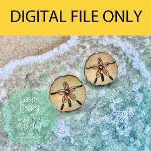 Sand Dollar Summer Stud Earrings - DIGITAL File only - Laser Ready - Scrap Buster