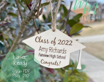 Grad Class of 2022 SVG Ornament Hangtag *Digital File Only* Glowforge Cricut