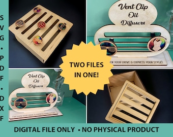 Display for Car Vent Clips - SVG-PDF-DXF - Laser Cut File for Vendors and Laser Makers - Glowforge Tested - No Physical Product