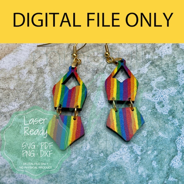 Two Piece Swim Suit Summer Fun Earrings - DIGITAL File only - Laser Ready