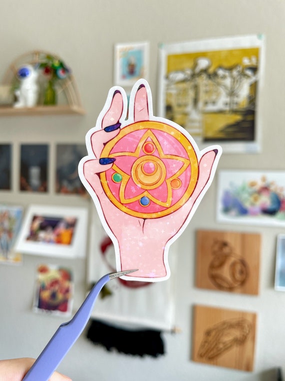 Magic Girl Compact Sticker: 90s Anime Sparkle Decal