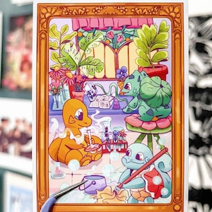 Poke Friends Gen 1 starters sticker | Poke clow tarot sticker anime stickers and decals | Squirtle, Charmander, Bulbasaur stickers