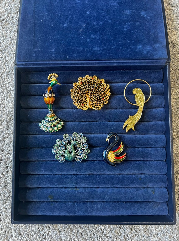 Vintage Unsigned Birds of Paradise Brooches