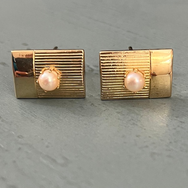 Vintage Charles J. Obst Pearl Cufflinks