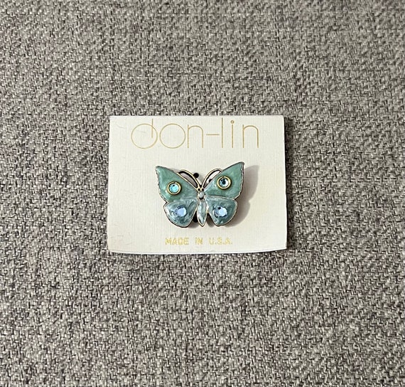 Vintage Signed Don-Lin Butterfly Brooch - image 2