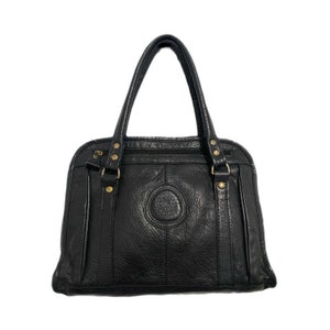 Vintage 90’s Genuine Leather Shoulder Bag in Black