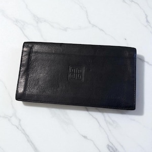 GIVENCHY Authentic 4G Leather Bifold Long Purse Wallet Black