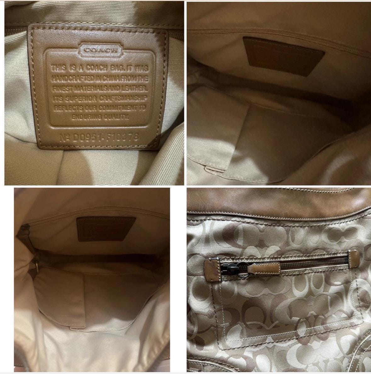 バッグ COACH archive coach Canvas hand bag y2k Vintage Y2K Coach Signature Canvas and Leather Trim Shoulder