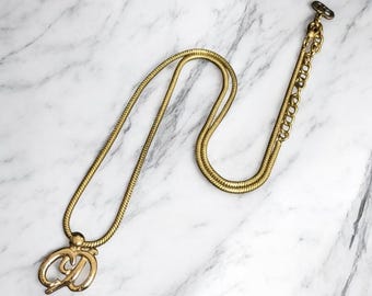 クリスチャン ディオール ヴィンテージ ロゴ コイン ゴールド メッキ