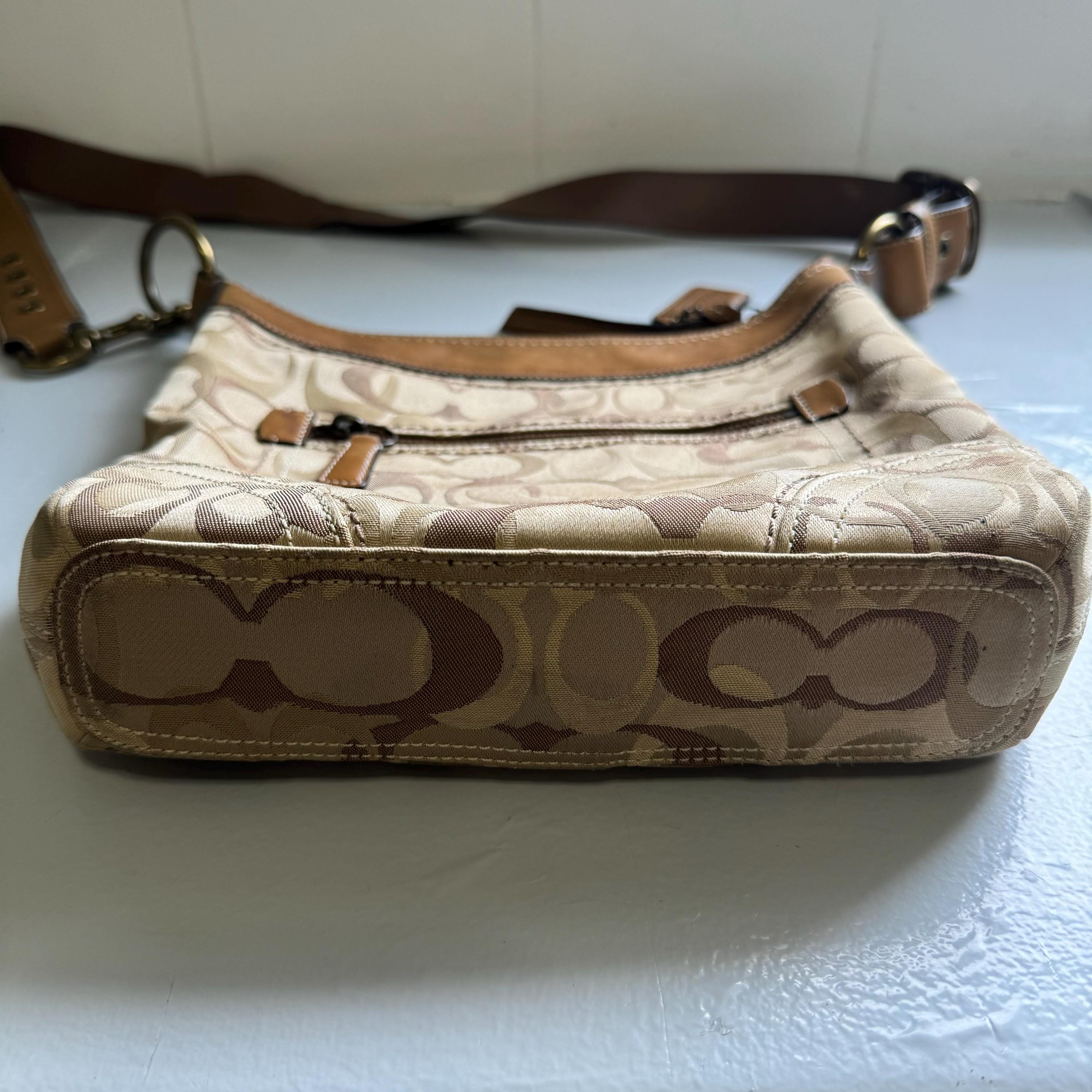 バッグ Coach Handbag Signature BrownLeather y2k COACH SIGNATURE VTG Y2K BROWN LEATHER | eBay