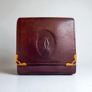 Cartier Authentic Vintage Leather Bordeaux Coin Purse