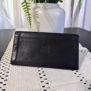 Cartera larga plegable de piel auténtica 4G de GIVENCHY, color negro