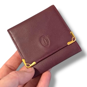 Cartier Authentic Vintage Leather Bordeaux Coin Purse