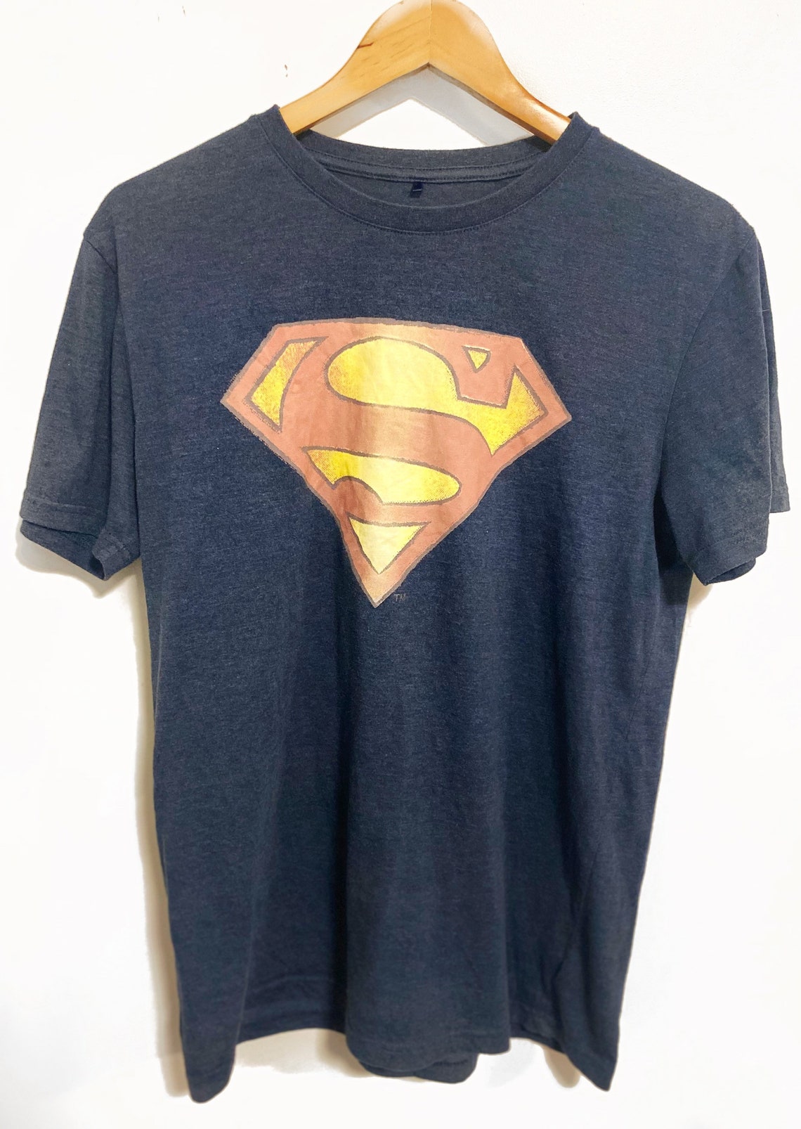 Vintage Superman Graphics Tee in Blue Size Small Etsy