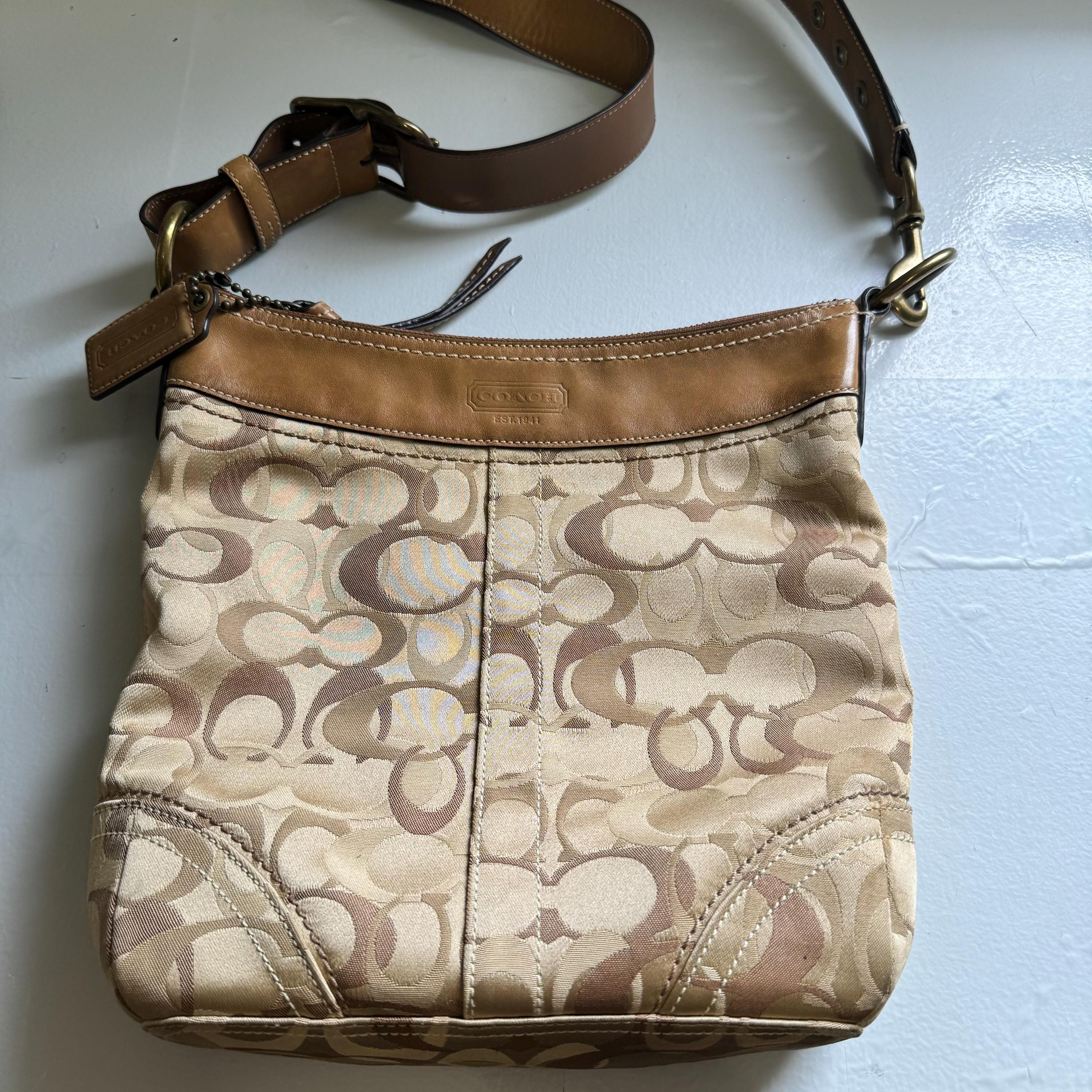 Vintage Y2K Coach Signature Canvas and Leather Trim Shoulder