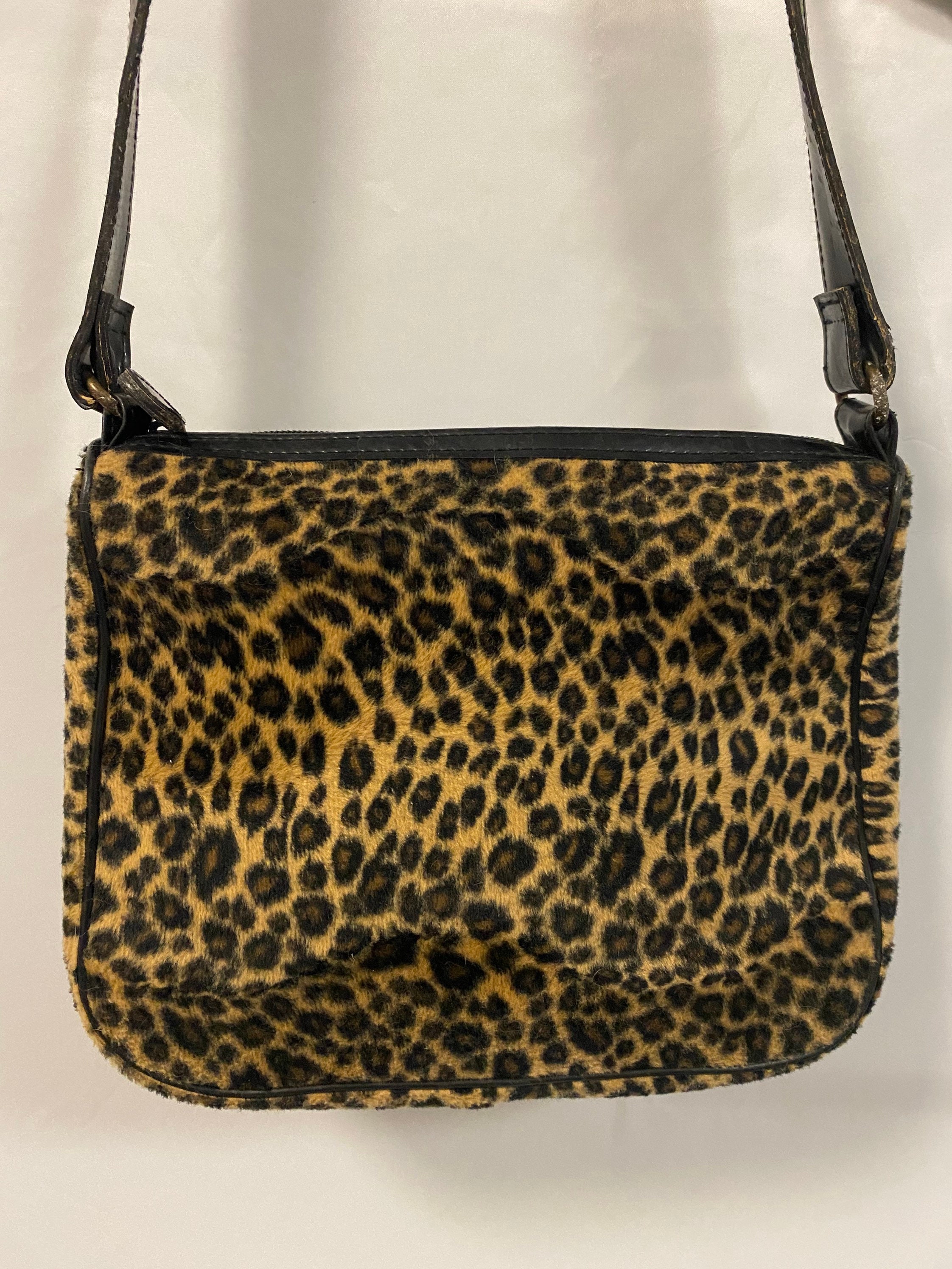 Vintage 90s Grunge Velvet Leopard Print Small Shoulder Bag | Etsy