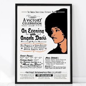 Angela Davis Poster, Feminist Print, Vintage Poster, Feminist Wall Art, Angela Davis Art, Feminist Gift, Angela Davis, Retro Wall Decor