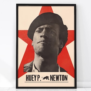 Huey P. Newton Poster, Black Panther Print, Vintage Poster, Civil Rights, Black Power, Revolution, Black History, Huey Newton Vintage Print