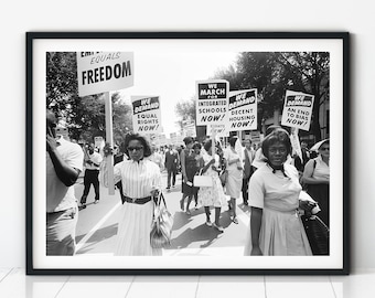 Civil Rights Poster, Black History, Activist Poster, Vintage Poster, Feminist Print, Black Power, African American, Black and White Photo