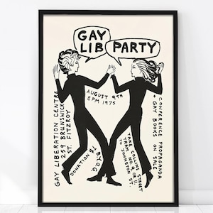 Retro Gay Poster, Gay Liberation Poster, Vintage Gay Print, Retro Wall Art, Lesbian Print, Pride Art, LGBT History, Vintage Wall Decor