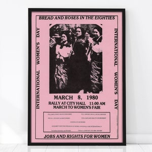 Feminist Vintage Poster, International Women&#39;s Day Toronto, Feminist Print, Vintage Wall Art, Feminist Gift, Retro Pride Poster, Art Print
