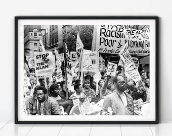 Anti Racism Photo Print, 1988 Black History Wall Art, Racial Justice Poster, African American Art, Black Community, Vintage Decor