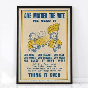 Vintage Feminist Poster, Women&#39;s Suffragette Poster, Feminist Art, Vintage Poster, Votes for Women, Feminist Gift, The Suffragist, Retro Art