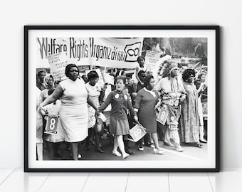 Civil Rights Print, Activist Poster, Mother’s Day March, Vintage Photo, African American Art, Protest Poster, Black and White Art, 1960s