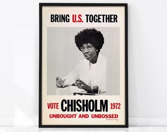 Vintage Feminist Print, Shirley Chisholm Poster, Feminist Wall Art, Vintage Poster, Famous Women Black History, Feminist Gift, Retro Poster