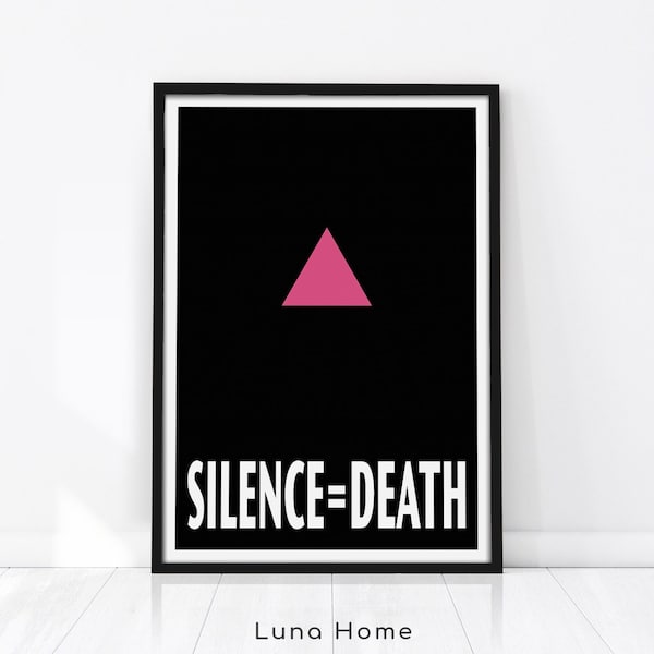 Silence = Death Poster, Gay Poster, Pride Poster, Queer Poster, Retro Wall Art, LGBT, Vintage Poster, Gay Gift, Pride Month, Gay Art Print